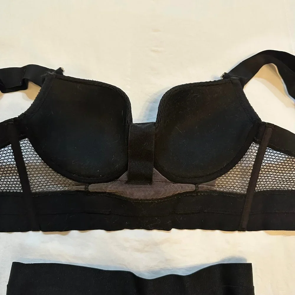 HONEY BIRDETTE Bowie black mesh longline strappy bra - 32DD - Picture 5 of 8